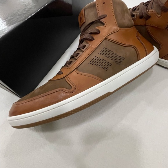 Piloti Mid  Drift Cognac Brown Leather Sneakers - Picture 5 of 9